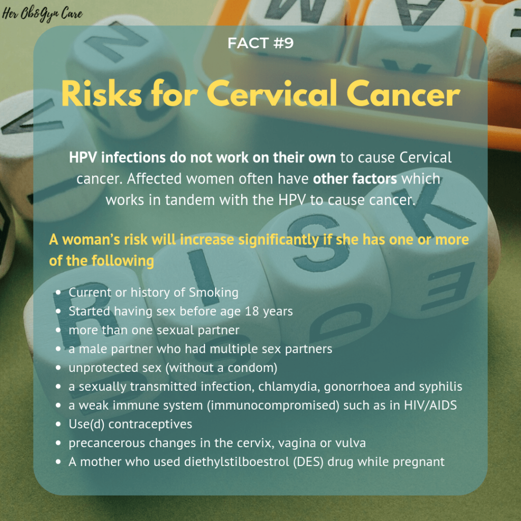 A woman is at high risk for cervical cancer if she has a high risk sexual history and also use of contraceptives